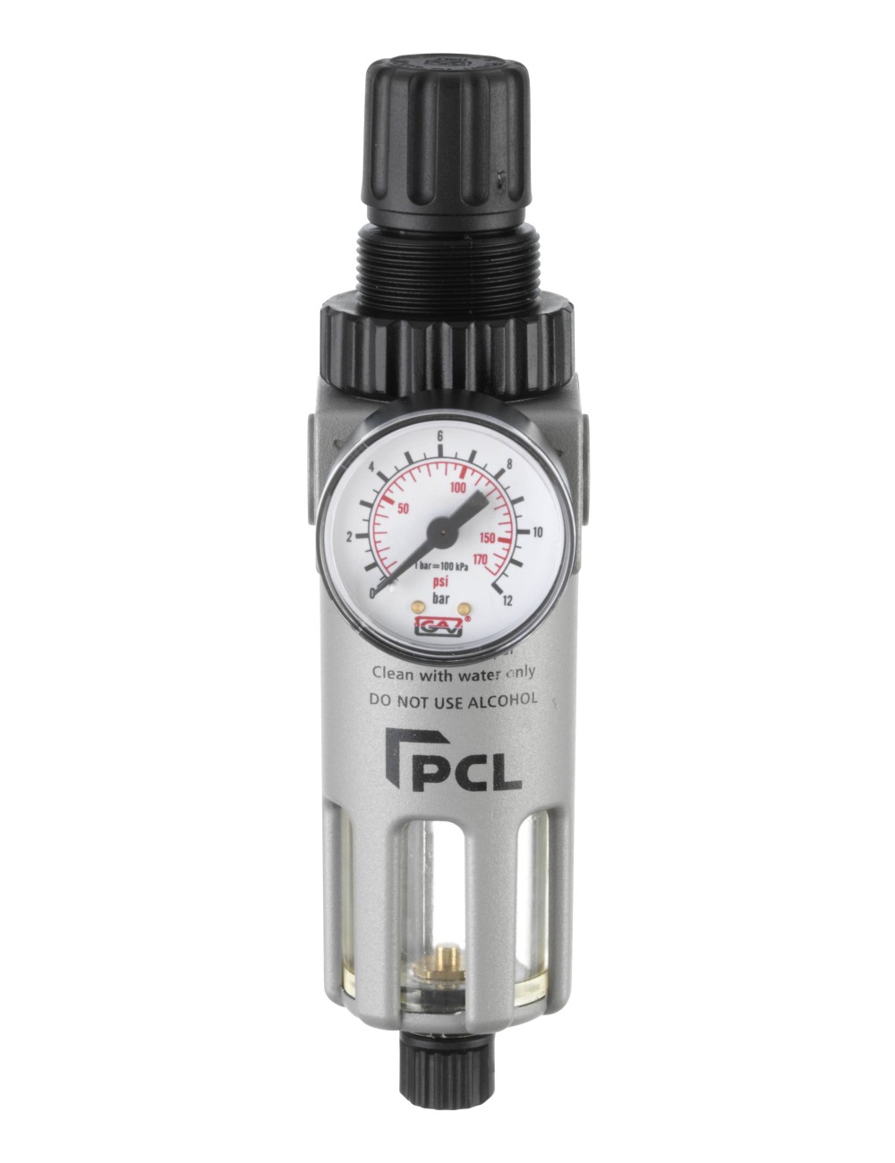 Luchtbehandelingsfilter/Regelaar 0-170 Psi/0-12 Bar, 1/2 Poorten